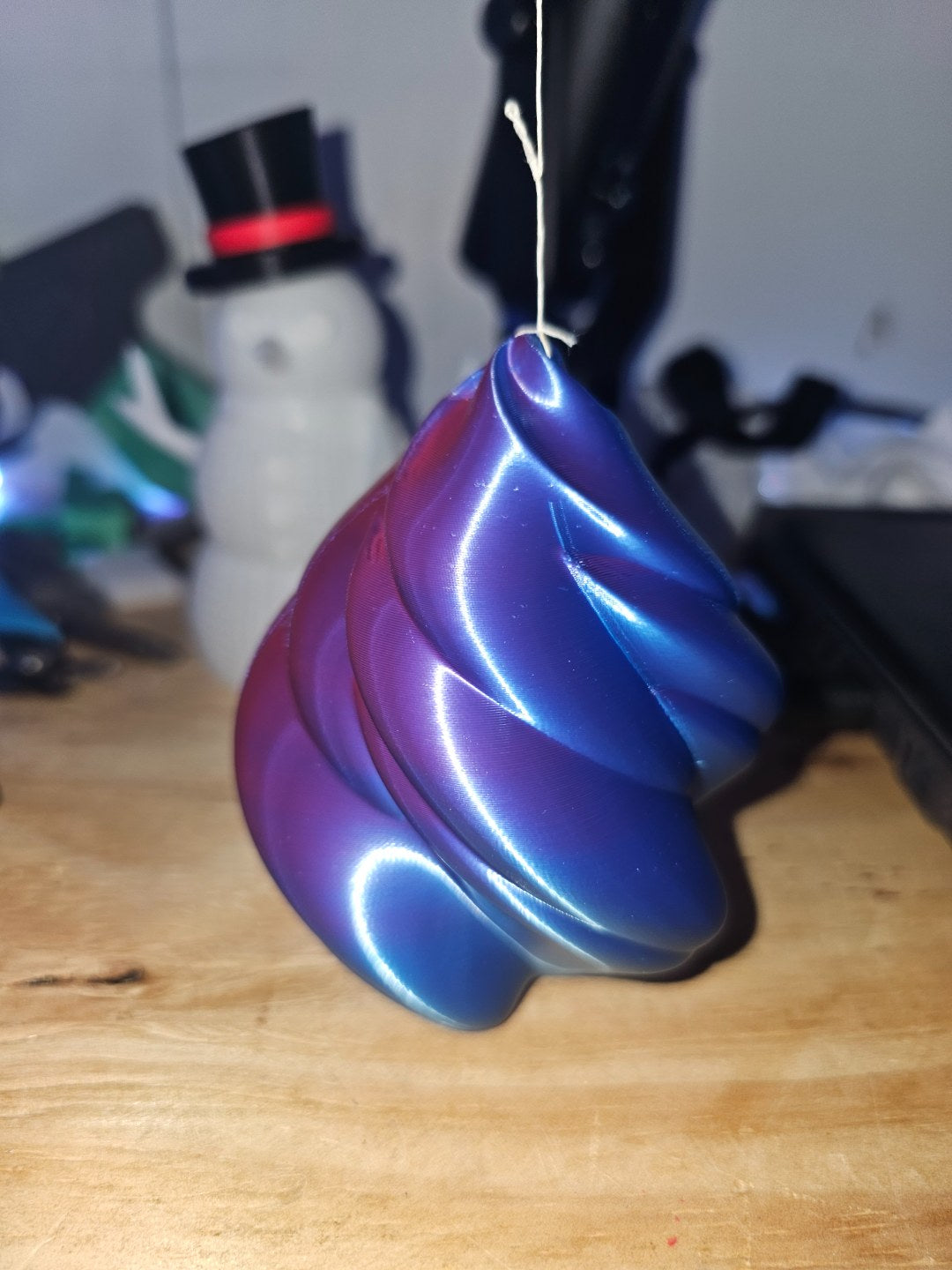 Twisted Christmas bauble in a spiral shape