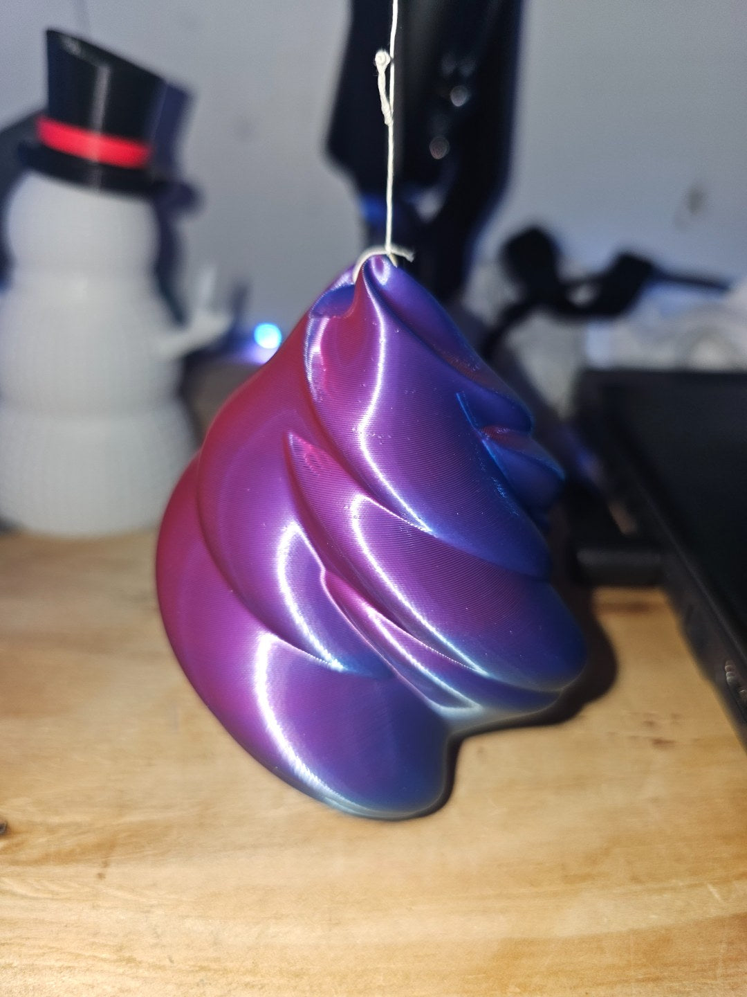 Twisted Christmas bauble in a spiral shape