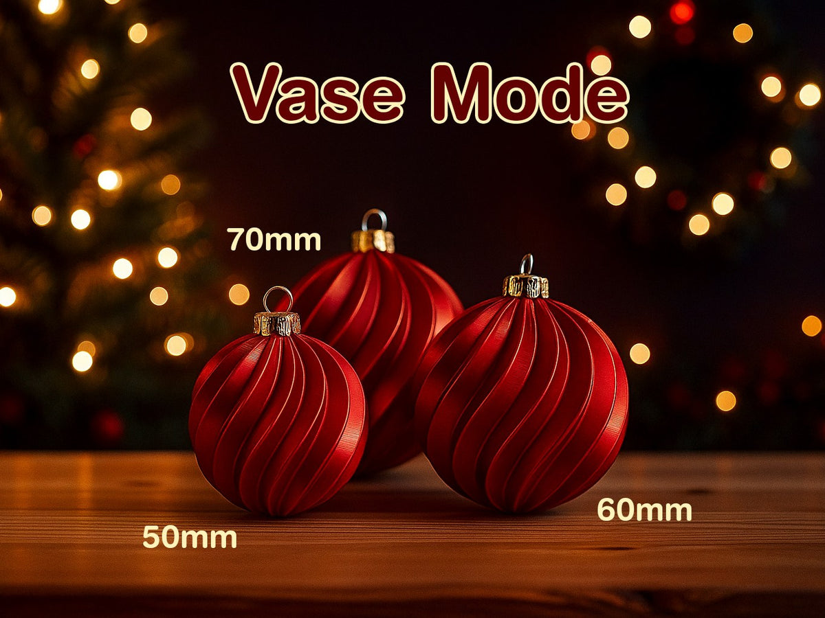 Spiral Christmas bauble in 50, 60 or 70 mm