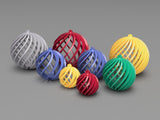 Ribbed Christmas baubles in three sizes