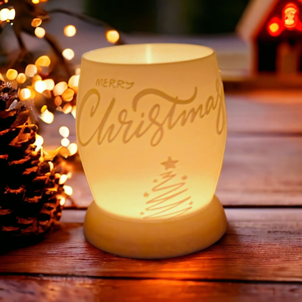 Christmas lamp for LED tealights, 137 mm tall