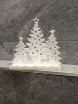 Christmas house for tealights – Santa in sleigh and forest