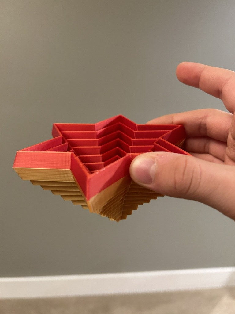 Foldable six-pointed Christmas star in several colours