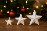 Three Christmas stars in sizes 3, 4 and 5 cm
