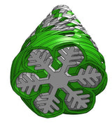 Spiral Christmas tree fidget shaped as a snowflake and Christmas tree