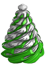Spiral Christmas tree fidget shaped as a snowflake and Christmas tree
