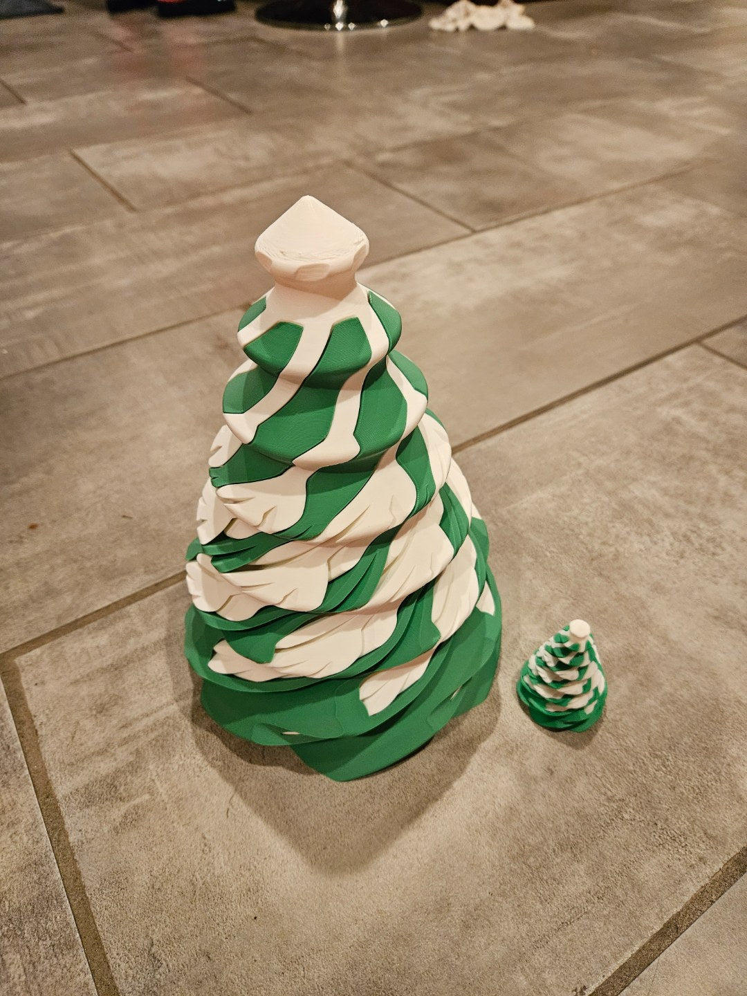 Spiral Christmas tree fidget shaped as a snowflake and Christmas tree