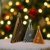 Christmas tree figure in geometric design, 3 sizes