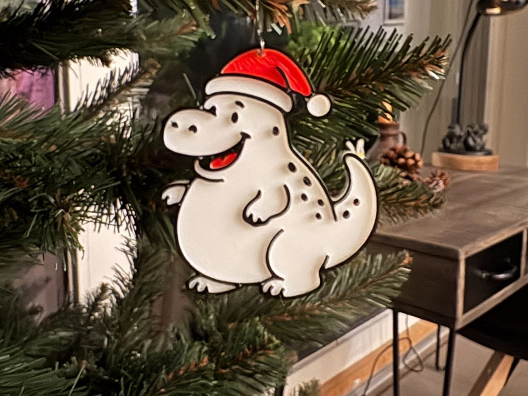Small dinosaur Christmas tree ornament