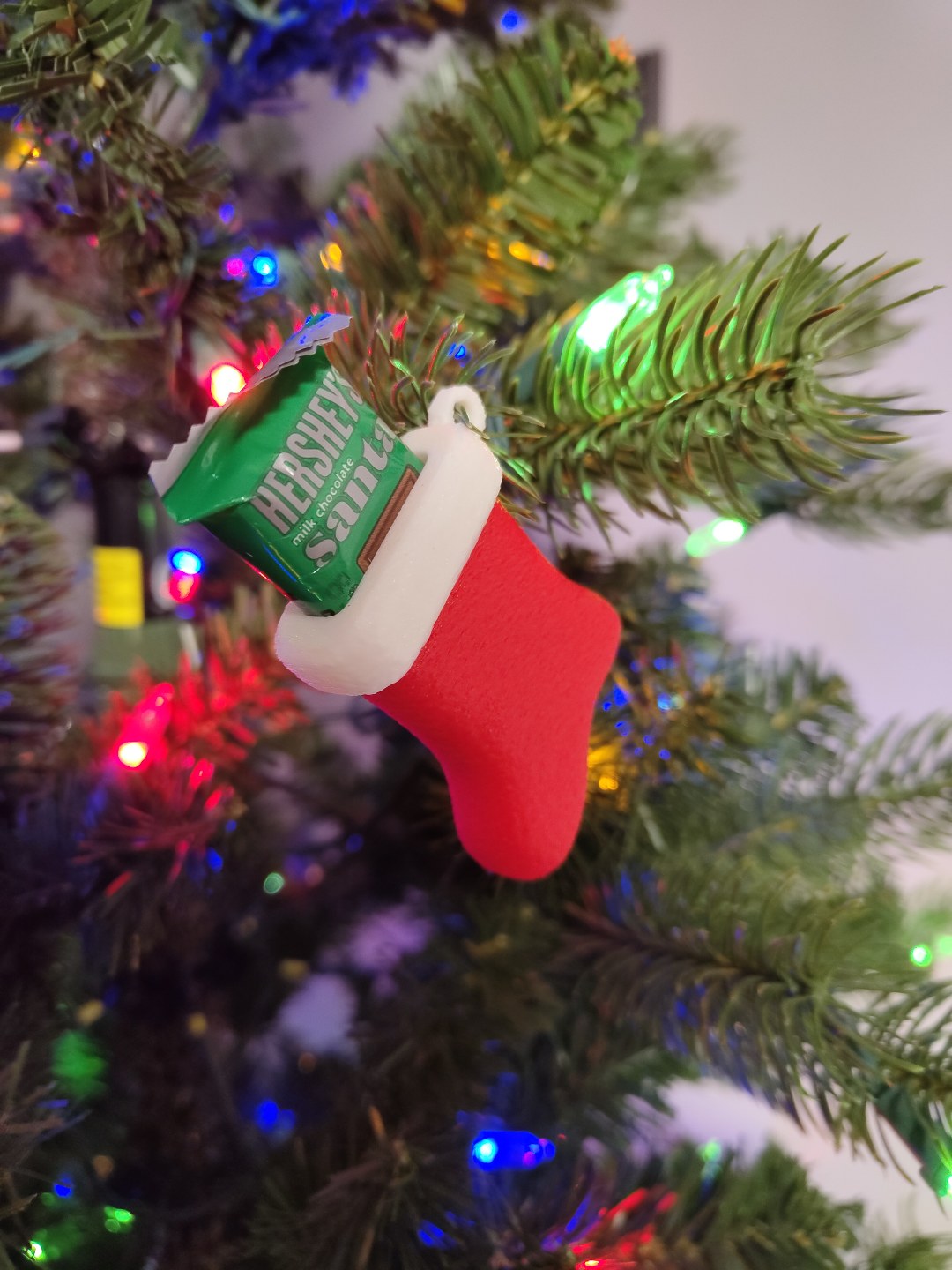 Small Christmas stocking tree ornament