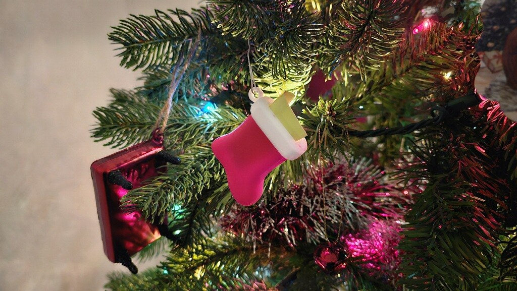 Small Christmas stocking tree ornament