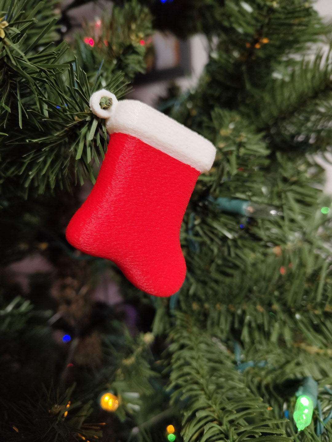 Small Christmas stocking tree ornament