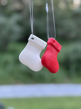 Small Christmas stocking tree ornament with hanger