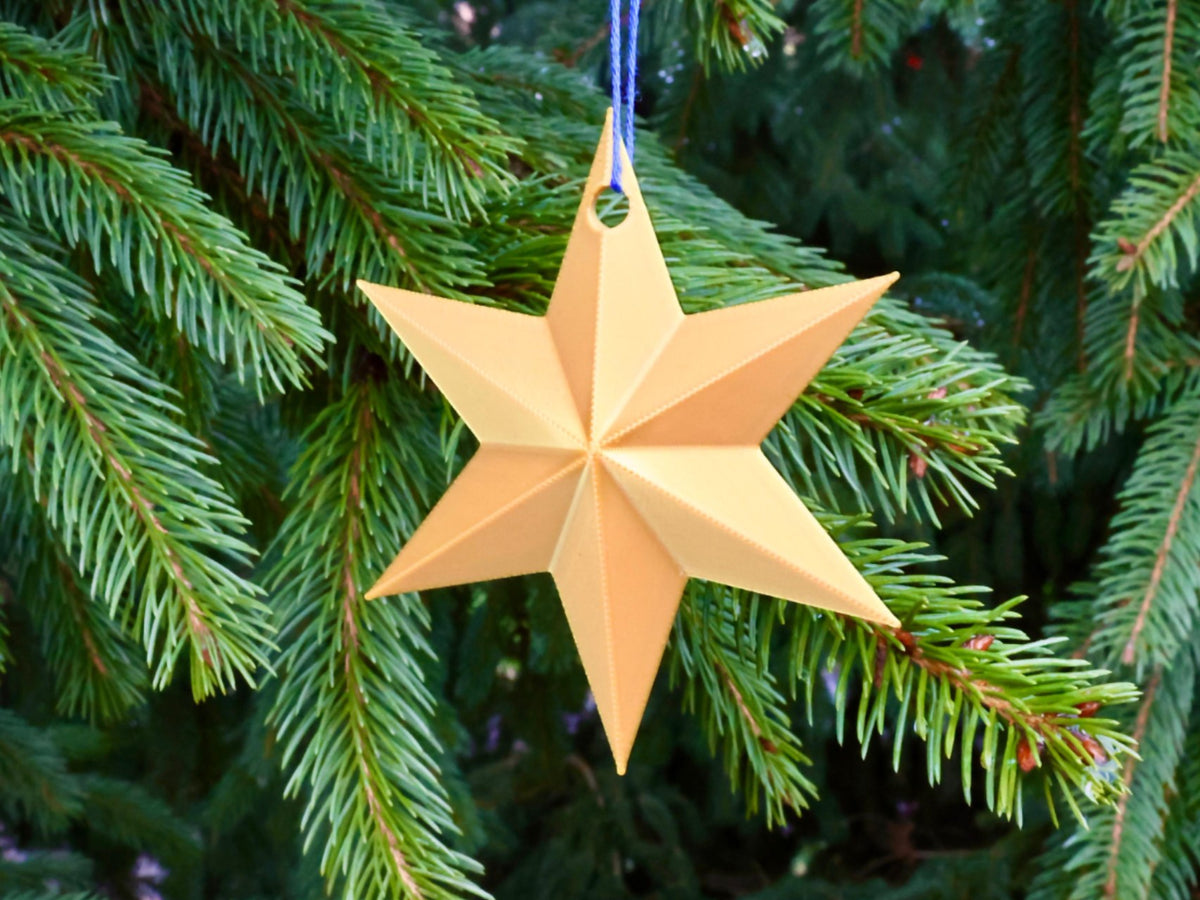 Six-pointed star Christmas tree ornament