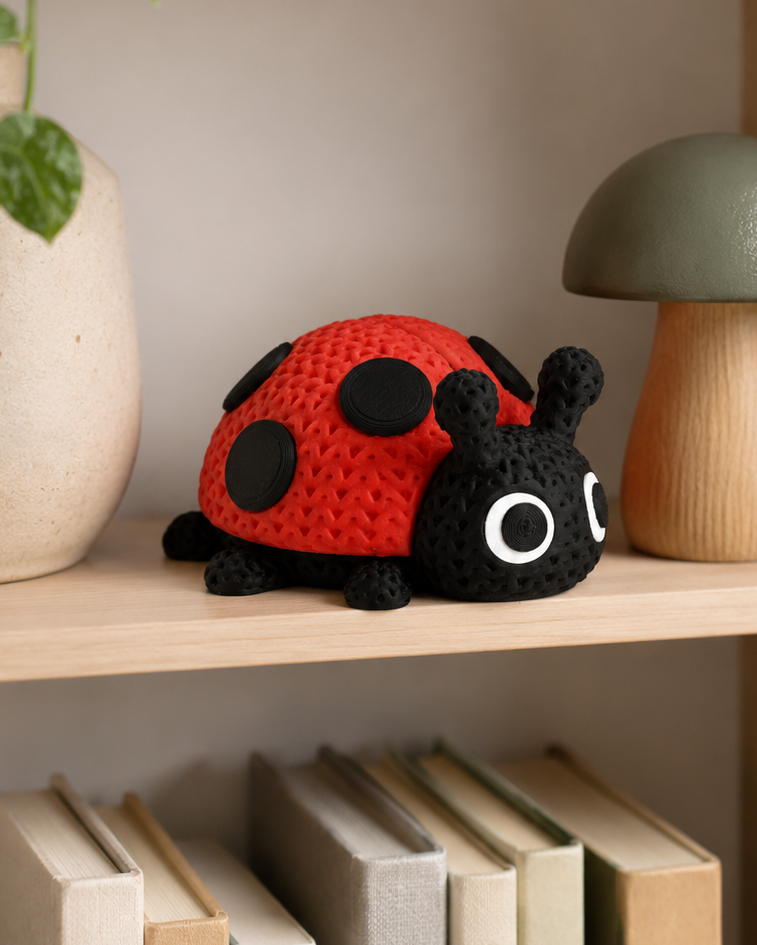 Ladybug Figurine – Charming Crochet-Look Decor