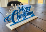 Merry Christmas sign, free-standing Christmas decoration in 3 parts