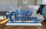 Merry Christmas sign, free-standing Christmas decoration in 3 parts