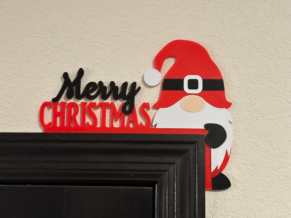 Christmas gnome decoration for the door corner