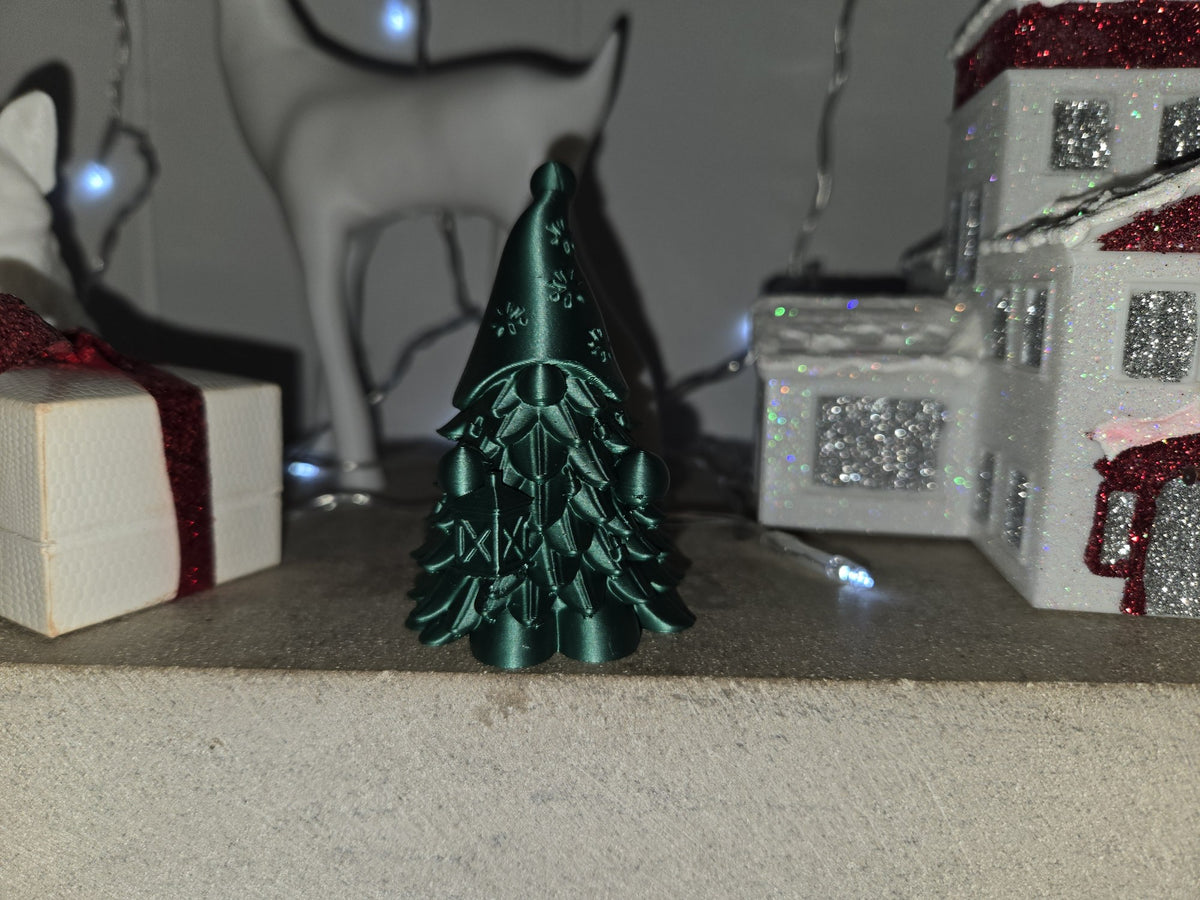 Cute Christmas gnome figure shaped like a Christmas tree