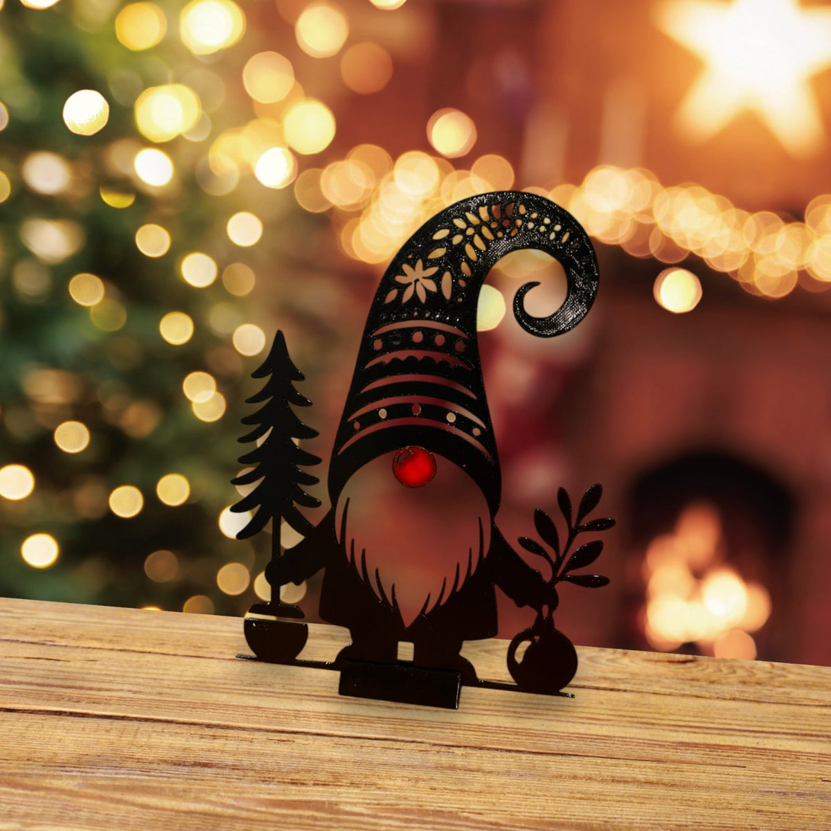 Flat Christmas elf figure with stand