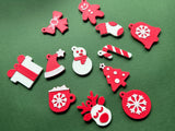 Twelve keyrings with Christmas motifs