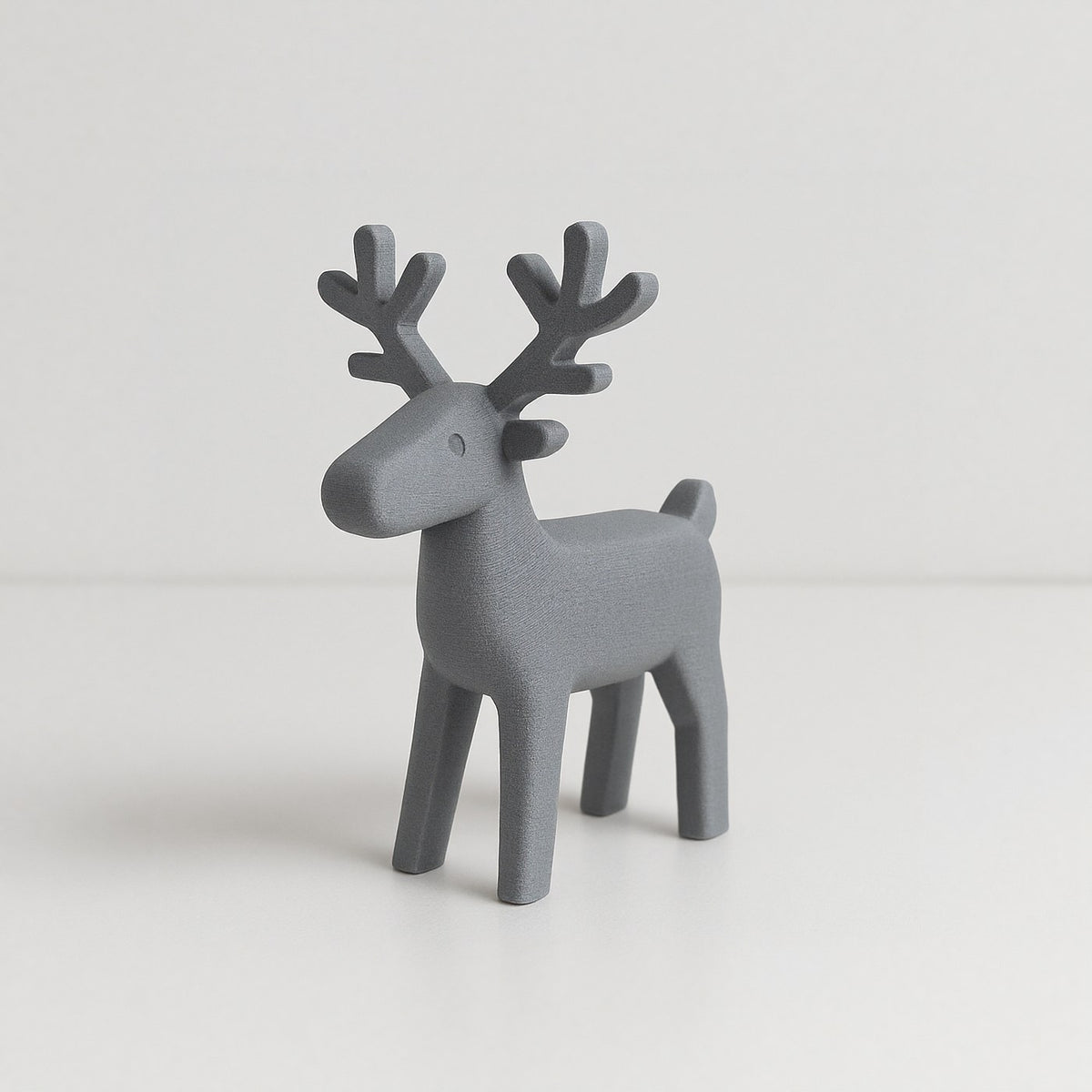Minimalist reindeer figure with clean lines