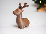 Chubby knit-look reindeer Christmas figure