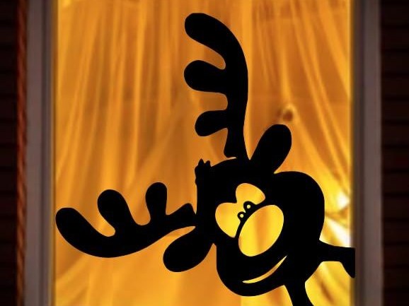 Reindeer figure for the window, Christmas decoration