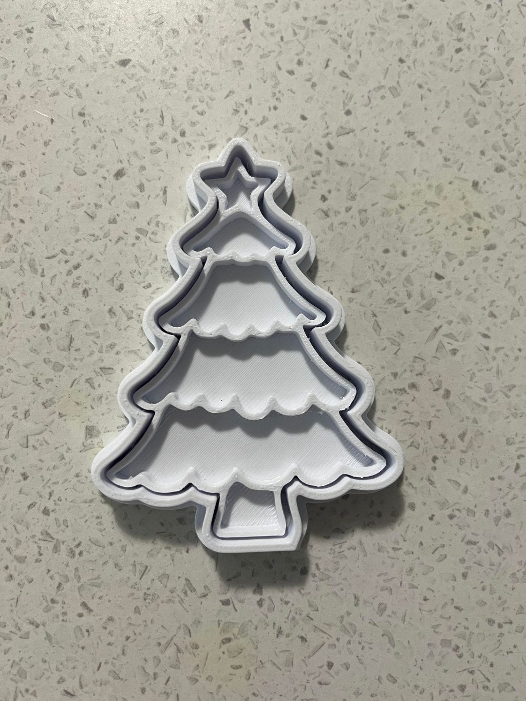 Christmas tree cookie cutter with stamp