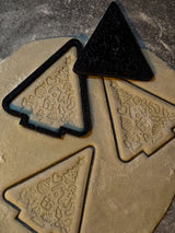 Christmas tree cookie cutter with stamp