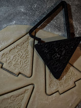 Christmas tree cookie cutter with stamp