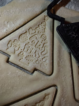 Christmas tree cookie cutter with stamp