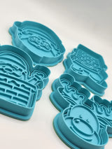 Cookie cutters with Santa Claus and reindeer