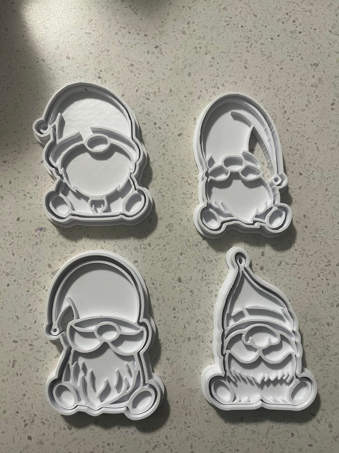 Christmas gnome cookie cutters with stamps