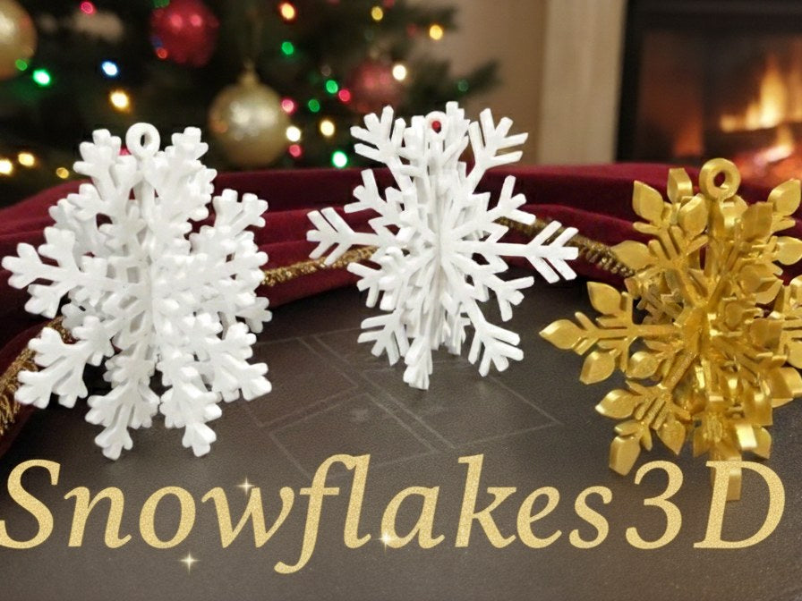 3D snowflake ornament with a hanging hole