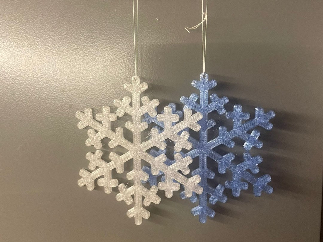 Snowflake Christmas tree ornament with a hole for a hook
