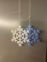 Snowflake Christmas tree ornament with a hole for a hook