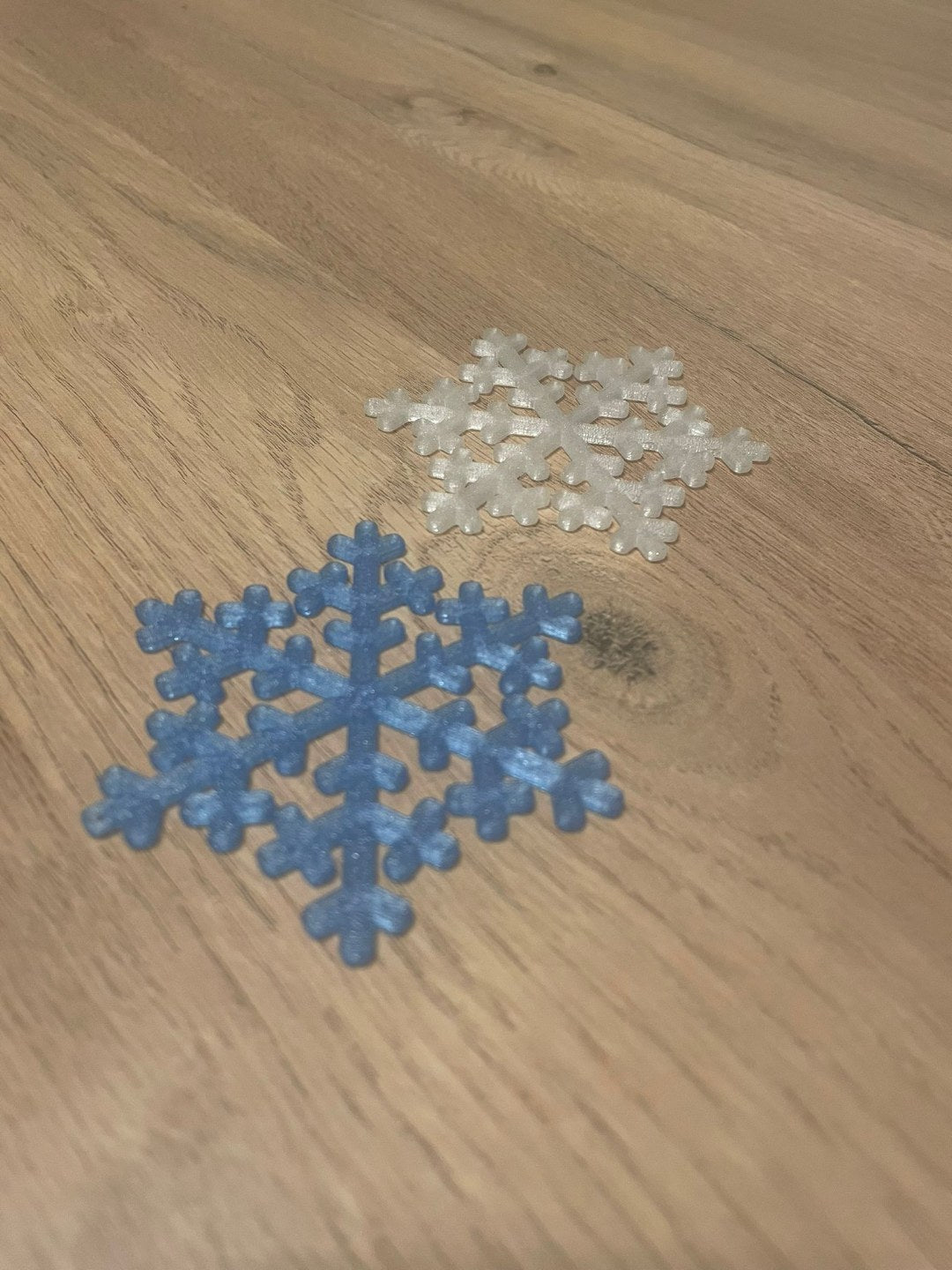 Snowflake Christmas tree ornament with a hole for a hook