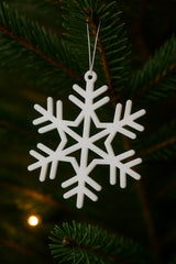 Detailed snowflake ornament with hanging hole