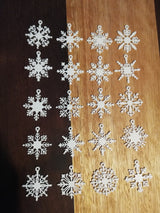 Set of 20 different snowflakes