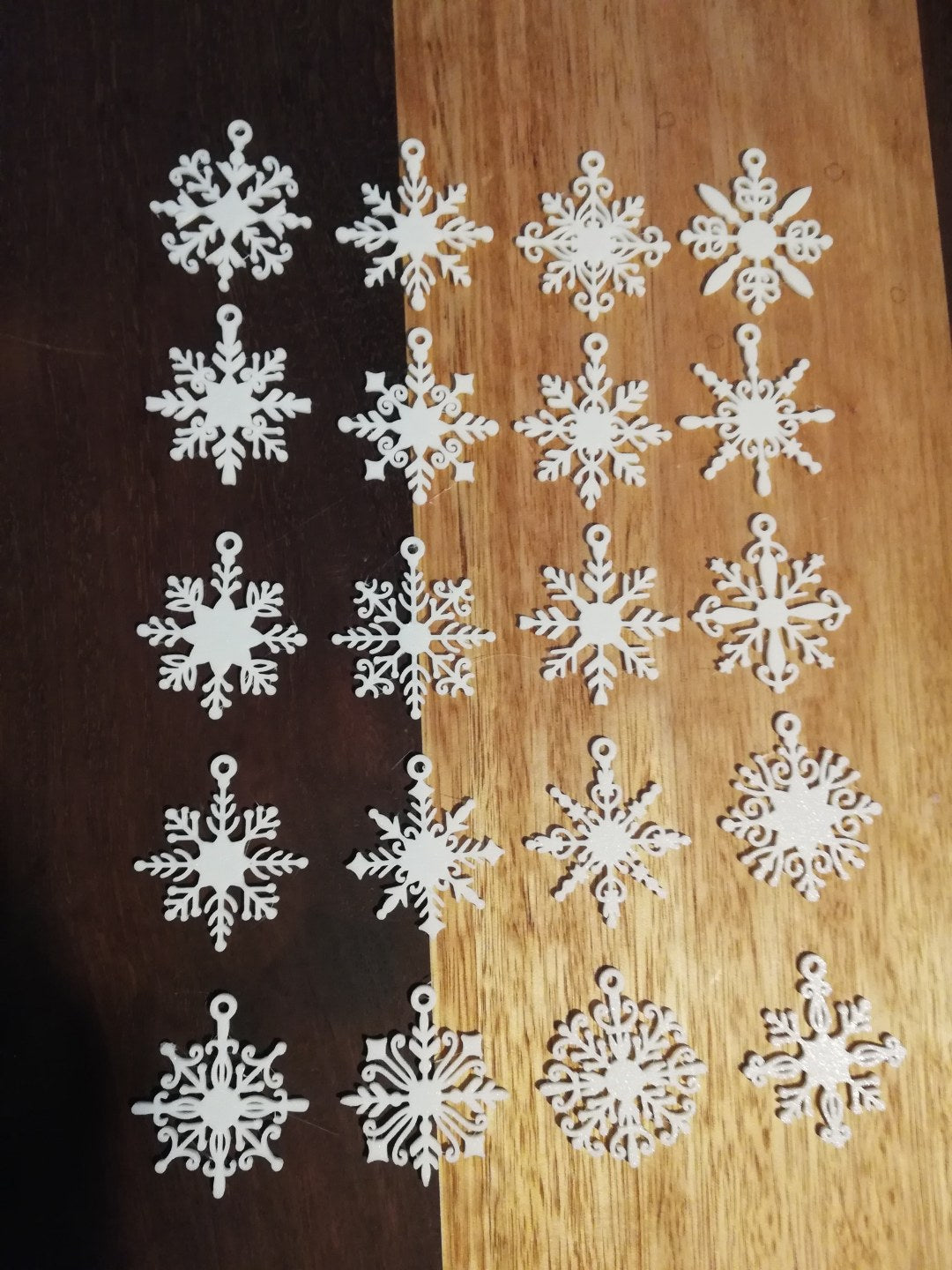 Set of 20 different snowflakes