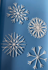 Set of 4 hanging snowflakes