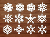 Snowflake ornaments – set of 12 for the Christmas tree