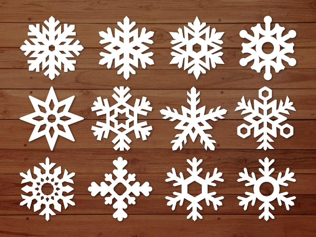 Snowflake ornaments – set of 12 for the Christmas tree