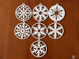 Snowflake ornaments for the Christmas tree, a selection of designs