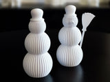 Snowman figure with a ribbed design