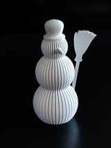Snowman figure with a ribbed design