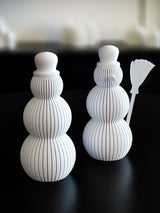 Snowman figure with a ribbed design