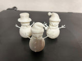 Set of 3 cute winter snowman figures