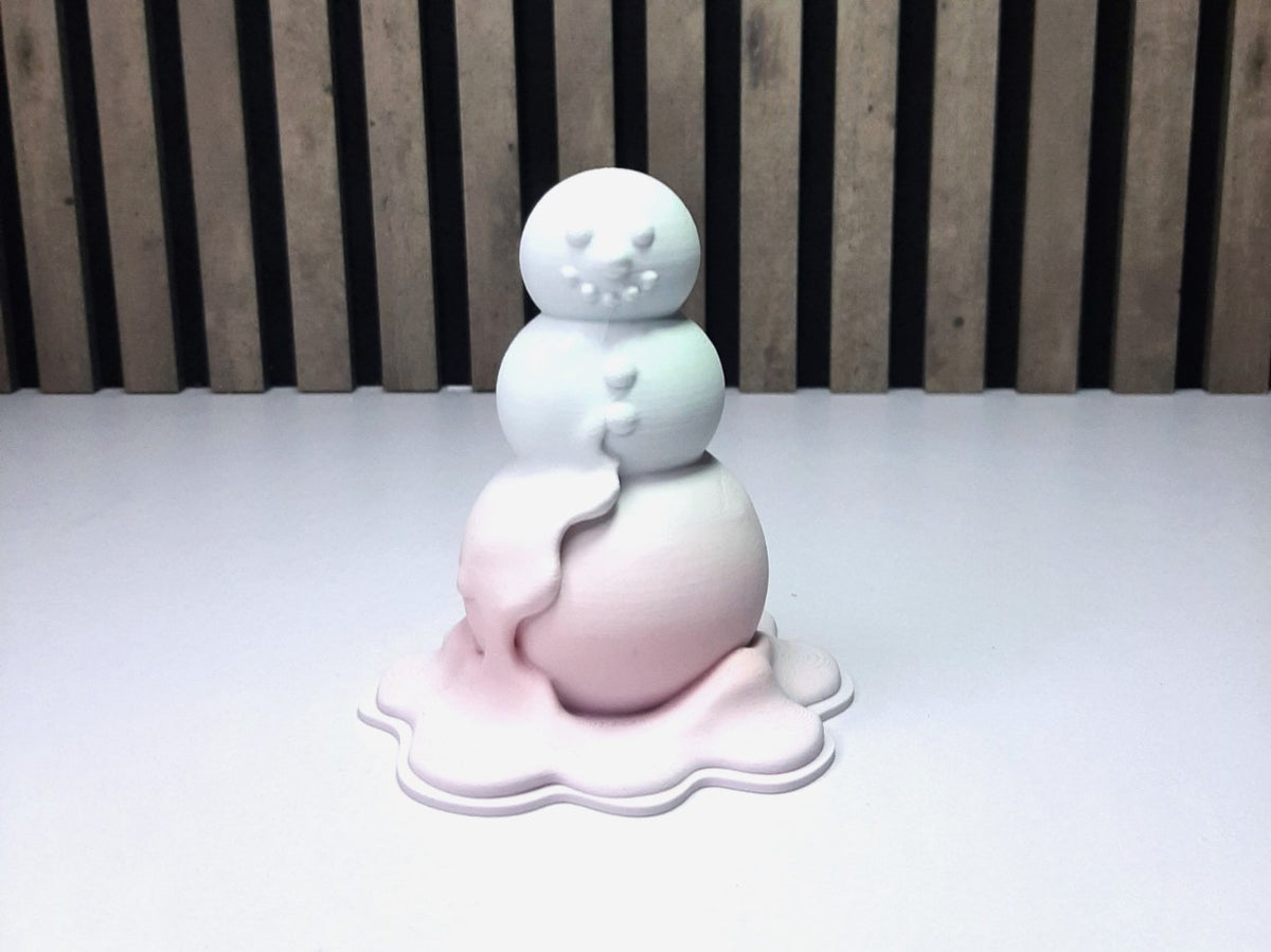 Modern figure of a melting snowman